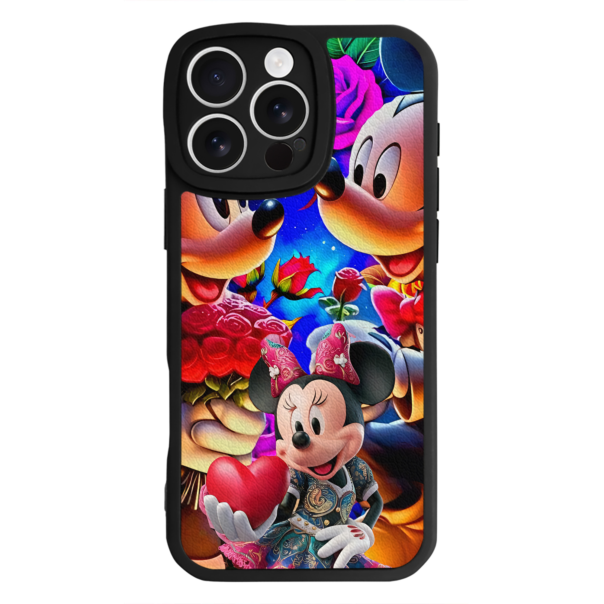 （画像用） ミッキーマウス Mickey Mouse 【iPhone 16シリーズ対応】シリコンスマホケース（レザー調） 材質：シリコン